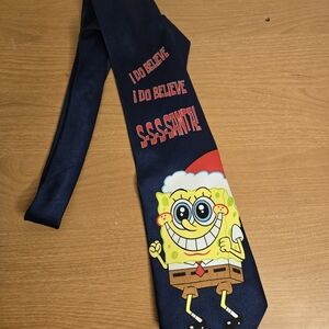 Nickelodeon SpongeBob Christmas Tie‎ - Navy and Red